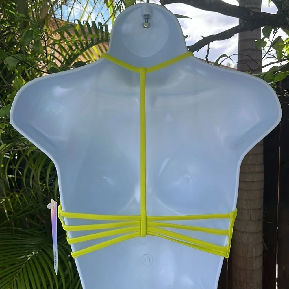 SHIMMER BAY Neon Yellow Bikini size medium